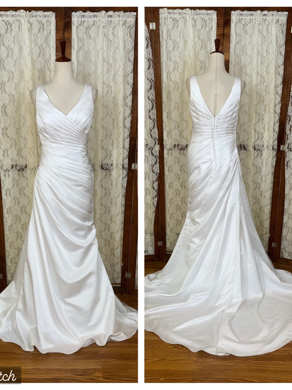 Gorgeous New David’s Bridal Ruched Satin Wedding Gown